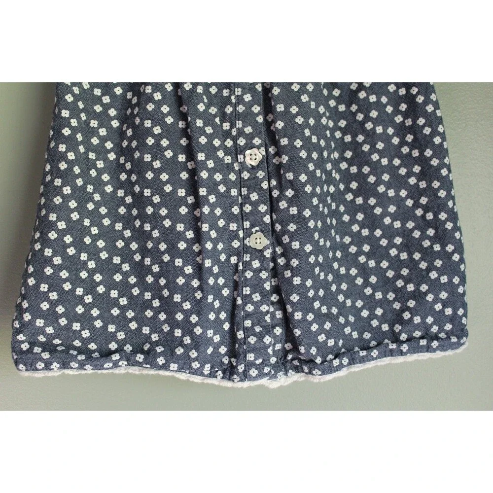 Healthtex Baby Girl Dress 100% Cotton Blue White Flowers Size 12m